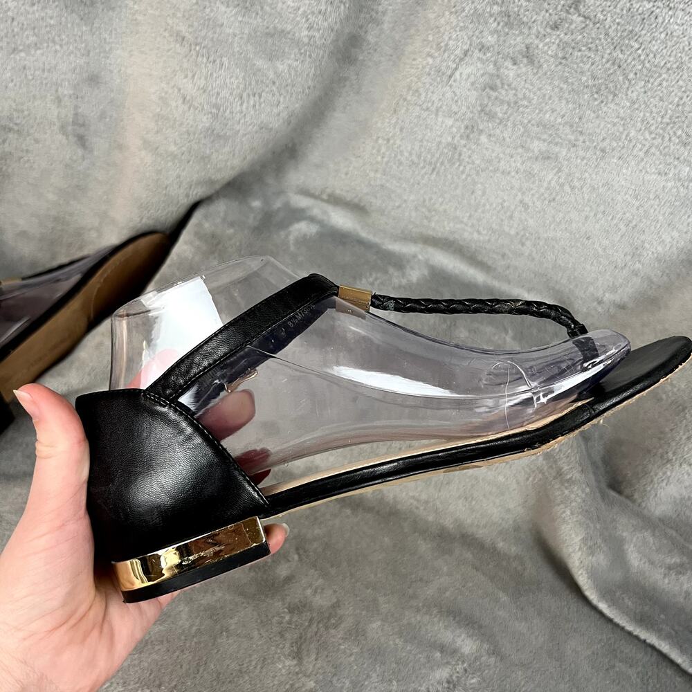 Vince Camuto Thong Flat Sandals Womens 8.5 Black Leather Summer - Picture 8 of 11